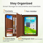 KHOMO Universal Padfolio Case – Tablet Portfolio Organizer with Notepad Holder – Compatible with iPad 10th/11th Gen, iPad Pro 11, iPad 7/8/9 (10.2", 10.9", 9.7") - Image 3