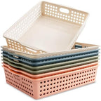 8 Pack Paper Organizer Baskets Trays, 14 In Plastic Storage Baskets by Zmpkhba