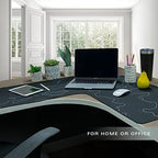 Con-Tact Brand XL Extended Mouse Pad - L-Shaped Desk Mat with Stitched Edges - Non-Slip, Water-Resistant Keyboard Mat - Extra Large Desk Pad for Gamers, Home & Office Use - 36.22" x 15.74" (Topo) - Image 4