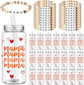 48 Pcs Christmas Mama Gifts Bulk, Cups Lids Straws Clay Bracelets by Ferrochef