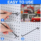 Shimeyao 200 Pcs Peg Board Hooks Stainless Steel Pegs,12 Inch,Black - Image 5