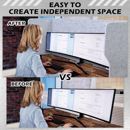 Dunzoom Large Desk Divider Foldable U-Shaped Privacy Partition 48"L x 20"H - Image 7