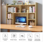 Desk Hutch Dorm,Wooden Desktop Bookshelf,Computer Desktop Storage Hutch,Multipurpose Desktop Hutch, Multi Units Organizer Bookshelf,Desktop Display Rack for Office,Dorm,Home(31.5*35.4*7.8inch, White) - Image 2