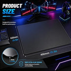 Glass Gaming Mouse Pad, 5.0 Nano Etched Surface, Custom PU Non Slip Base, Esports Level Speed & Precision, Tempered Glass, Waterproof & Durable, 490mm*420mm Large Size for FPS Gaming (Black) - Image 2