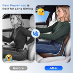 Coverado Car Seat Cushion and Lumbar Support Pillow One Piece, Napa Leather Memory Foam Ergonomic Back Support Driving Seat Cushion for Back Pain, Non-Slip Washable Cushion for Car, Driver, Office - Image 4