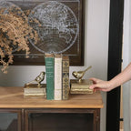 NIKKY HOME Decorative Bird Bookends Gold Book-Shaped Non-Slip Cute Book Ends for Nursery Shelves Children Girls - Image 3