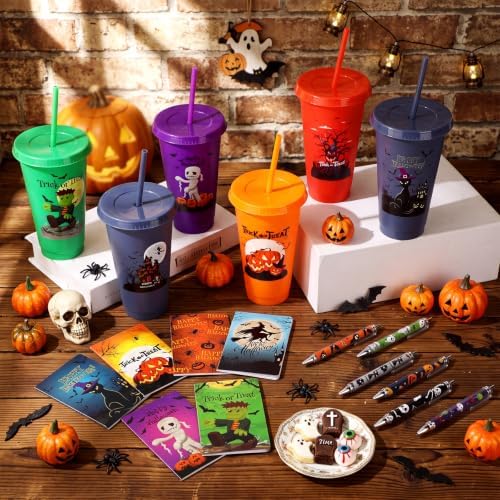 LemonRoad 36 Pcs Halloween Party Favors Set 12 Tumblers12 Pens 12 Notebooks - Image 4
