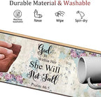 4 in 1 Mouse Pad Combo, Large Gaming Mouse Pad + Keyboard Wrist Support + Mouse Wrist Rest + Coaster, Table Pad with Stitched Edge Memory Foam Ergonomic Wrist Pad Set, Psalm 46:5 Floral - Image 7
