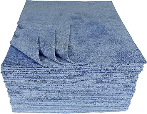 CleanAide Microfiber Cleaning Cloths, All-Purpose Reusable Lint-Free and Absorbent Towels for Kitchen, Home, Car Use, 350GSM, 12 x 12 in. Blue, 50-Pack - Image 2