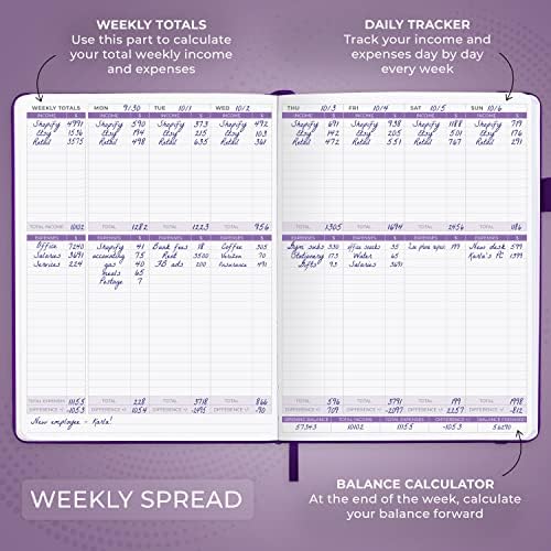 Clever Fox Income & Expense Tracker, Business Ledger 5.8x8.3 Purple - Image 3
