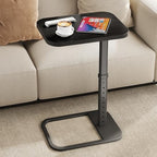 Kitstorack Upgraded TV Tray Table with Panel Lock, Adjustable Height & 90° Flip-Over Design, Sofa Arm End Side Table for Eating, Dinner, Snack, Laptop, Couch, Bed, Chair or Small Spaces, Black by Kitstorack