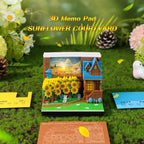 3D Memo Pad, 3D Calendar 2027, Time Piece Calendar, Tear-Off Calendars 2027, 3D Paper Carving Art Memo Pad, Art Carving Sticky Notes for Office Home Gifts Ornaments (Sunflower Courtyard) - Image 2