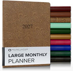 Gallery Leather Large Monthly Planner 2026-2027 Floral Espresso by GalleryLeather
