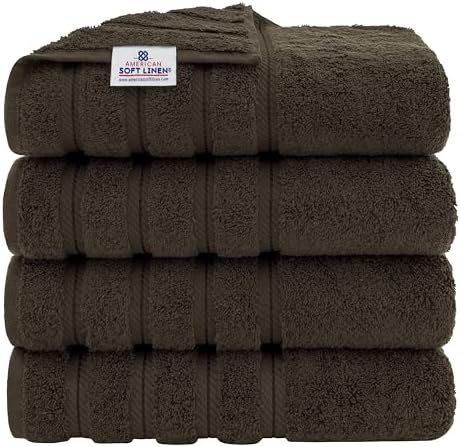 American Soft Linen 100% Cotton Luxury Turkish Towels, 4 PC Bath Towel Set by AmericanSoftLinen
