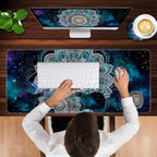 Keyboard Wrist Rest and Mouse Pad with Wrist Support Set Ergonomic Coaster,Memory Foam,Easy Typing Pain Relief,Large XL Desk Mat 31.5"x 11.8",Mandala in Galaxy - Image 4