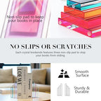 6Lbs Crystal Geometric Bookends Non-Skid Sturdy Shelf Decor - Image 3