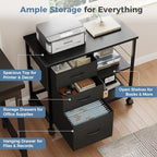 OLIXIS Mobile File Cabinet with 3 Drawers, Rolling Under Desk Storage - Image 4