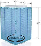 Azar Displays 701414-BLU-4C32 Rotating Countertop Display Kit with Peg Hooks Included, 14 Inches Wide x 14 Inches Deep x 20 Inches High, Pegboard Spinner Organizer, Blue - Image 3