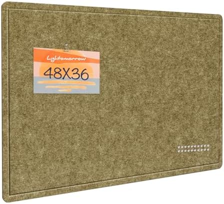 Felt Bulletin Board 48x36 inches, Decorative Pin Board for Home & Office by Lightomorrow