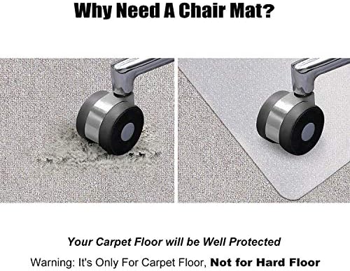 Kuyal Desk Chair Mat for Carpet, 46'' x 72'' Rectangle Transparent Mats for Chairs Good for Desks, Office and Home, Easy Glide, Protects Floors for Low and No Pile Carpeted Floors - Image 4