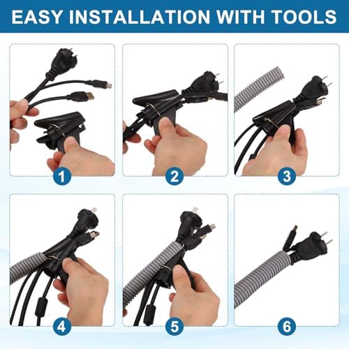 MECCANIXITY 3/8" 100ft Split Wire Loom Tubing w/Installation Tool Blue - Image 4