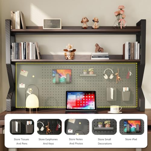 Desk Shelf, 2-Tier Desktop Organizer, 53.1" L,Desk Hutch Storage Rack - Image 3