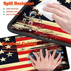 4-Piece Extended Large Mouse Pad Set for Women Men with Retro Flag Design Includes 35.4 x 15.7 XXL Large Mouse Pad Keyboard Wrist Rest Mouse Wrist Support and Coaster for Office Home - Image 4