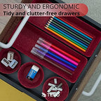 Teeo - Drawer Organizers - Office Supply Organizer - Desktop Drawers - Organizing Containers - Jewelry Tray Makeup Storage Home Dividers Compartment Desk Caddy Cosmetic Bins - Pack of 9, Burgundy - Image 5
