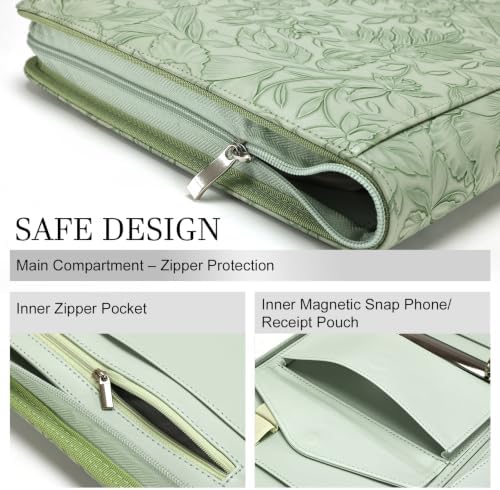 Leathario Portfolio Binder, Padfolio Organizer, 3 Ring Binder with Zipper - Image 5