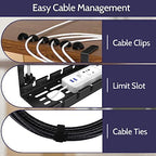 Shikha Cable Management Under Desk, 15.7"-31" Retractable Cable Management Tray, No Drilling Cord Organizer with Clamp for Desk, Under Table Wire Management Tray for Home Office - Image 6