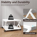 Natwind 2 Tier Printer Stand,23.6''x23.6'',with Pull Out Shelf,White - Image 5