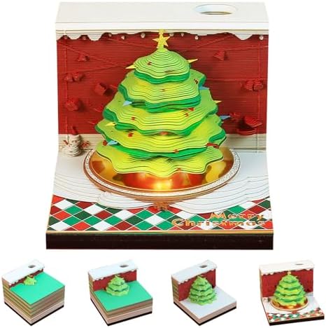 3D Calendar 2027,Time Piece Calendar 2027,Christmas tree 3D Art Notepad Calendars,3D Memo Pad,Tear Away Calendars,Christmas Gift,New Year Gift (Green Christmas tree) by WelcomeHOTOYMDS%EF%BC%81