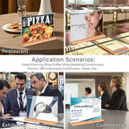 Kersally Acrylic Sign Holder 11 x 8.5'', 4 Pack Double-Sided Clear Table Display Stands with Wood Base,Horizontal Acrylic Frame Menu Flyer Paper Holder for Store, Restaurant, Hotel, Office, Show Fair - Image 5