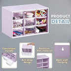 Amyhill 6 Pcs Mini Drawer Organizer Small Organizer with 9 Drawers Plastic Desktop Craft Storage Box for Office Home Room Jewelry Cosmetics Collection(Purple) - Image 3