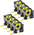 NineLeaf 8 Pack Compatible Labels Tape Replacement for Dymo 18056 1/2 inch Black on Yellow Heat Shrink Tube Labels 12mm x 1.5m for Wires and Cables Use in Rhino 4200 5200 5000 6000 3M Label Maker by NineLeaf
