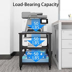 Natwind 3 Tier Laser Printer Stand,20''x20'' Side Table for Printer, Black - Image 2