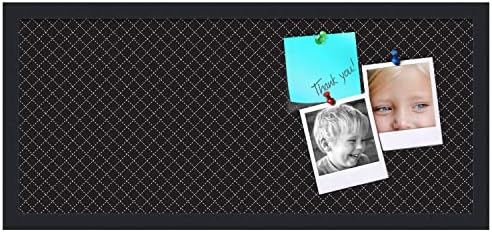 PinPix 28x12 inch Cork Bulletin Board. This Decorative Framed Pin Board Comes with Diamond Pattern in Black Design and Satin Black. Ideal for Home, Office Decor or School (PinPix-120) - Image 2