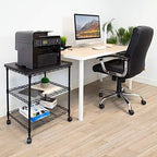 Mount-It! Printer Stand With Wheels | 3-Tier Large Printer Cart With Storage Shelves For 3D & Laser Printer, Scanner, Heat Press | Rolling Metal Utility Table For Home and Office Use, 200 Lbs Capacity - Image 2