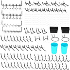 157 PCS Extra Thick Pegboard Hook Set, Metal Pegboard Accessory Organizer with Storage Bins and Peg Locks, Fits 1/4 Inch Pegboard Only, Ideal for Tools, Garage and Workshop Storage (Black) by Unknown