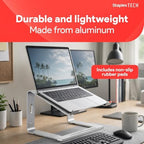 Staples TECH Adjustable Aluminum Laptop Stand, 11-17 In, Silver - Image 5
