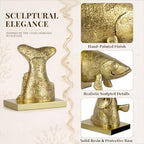 Fish Bookends for Shelves, Decorative Resin Fish Book Ends with Hand-Painted Finish, Heavy Duty Non-Slip Bookends for Bookshelves, Desk Decor for Home Office (Gold) - Image 5