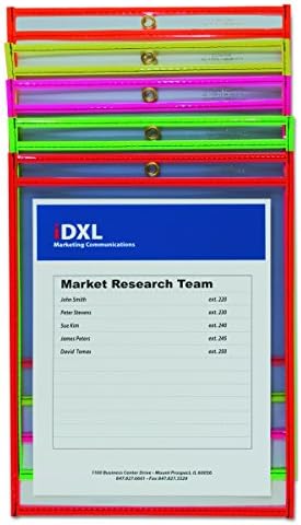 C-Line Neon Stitched Shop Ticket Holders, Assorted Neon Colors, 9 x 12 Inches, 25 per Box (43910) (Pack of 5) - Image 3