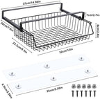 Under Desk Drawer, Slide Out Design,No Drill Metal Under Desk Cable Management, Storage Shelf Tray Basket Under Table Drawer Organizer for Office, Home, Workspace, Cabinet - Image 2