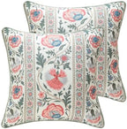 ISAENNE Designer Linen Throw Pillow Cover,Set of 2,18"x18"-Daffy B by Isaennehomedecoration