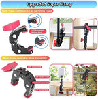 13"/34cm Magic Arm w Clamp, Camera Mount & Clamp w 1/4" 3/8" Threads and Articulating Friction Magic Arm, Overhead Phone Mount, Camera Boom Arm Mount for Light Webcam Mic Action Camera Monitor - Image 4