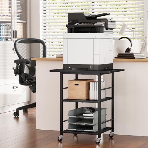 Snughome 3-Tier Printer Stand with Shelf，23.6" Large Rolling Printer Cart - Image 6