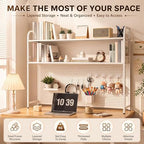 Leinuosen Desk Hutch for Dorm with Pegboard 2 Tier Dorm Desk Organizer - Image 7