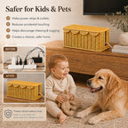 Cable Management Box, Faux Rattan Cord Organizer Basket for Power Strips - Image 4