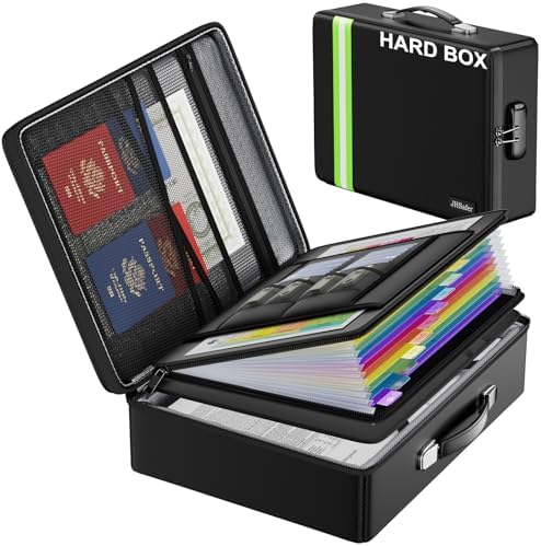JHSafer 6400 ℉ Fireproof Document Box with Lock, Hard Case Safe Box by JIHOX