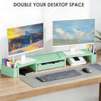 Spacrea Dual Monitor Stand Riser with Drawer and 2 Pen Holders - Image 6